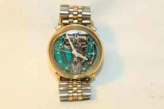Vintage Bulova Accutron Spaceview 10kt Gf Waterproof M4 Wristwatch Watch Runs