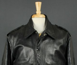 Vintage 60 ' s Bates California Leather Motorcycle Bomber Jacket Mens 46 Talon Zip 2