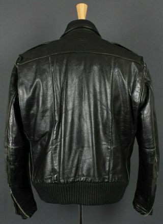 Vintage 60 ' s Bates California Leather Motorcycle Bomber Jacket Mens 46 Talon Zip 5
