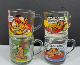 Set Of 4 Different Vintage 1978 - 1980 Garfield Mcdonald 