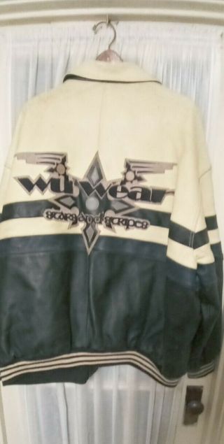 Vintage Wu Wear Hip Hop Concert Varsity Leather Embroidered Jacket 5xl