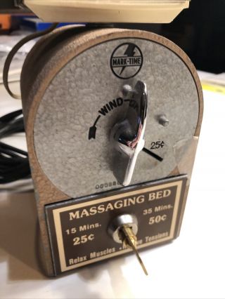 Vintage Magic Fingers Coin - Op Hotel Motel Vibrating Bed Massager Vibrator Clock