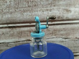 Vintage Rare Bodo Hennig Glass Hand Mixer Dollhouse Miniature 1:12 Blue