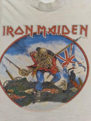 Vintage Iron Maiden Authentic Concert Shirts (2) Rare 83 British Metal,  Stub