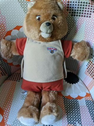 Teddy Ruxpin Doll,  6 Tapes,  And 8 Books,  Some Wear,  Still,  Batteries Incl.