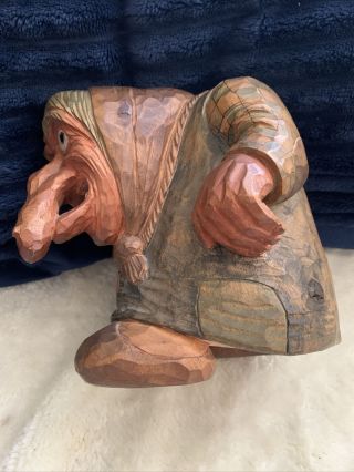 Vintage Anton Sveen Norwegian Carved Troll 4