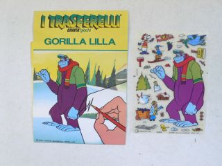 Vintage 1978 Hanna Barbera Comics Grape Ape Show Rub - Ons Transfer Stickers Italy