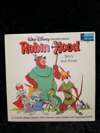 Walt Disney Story And Songs From Robin Hood 1973 Lp Vinyl Album 1353 Vg/vg,