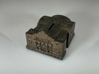 Very Rare Vintage Cast Iron Alamo Iron Souvenir Bank Building