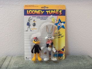 Vintage Looney Tunes Mip Bugs Bunny And Daffy Duck In Western Outfits Mip