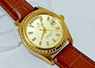 Vintage Titoni Cosmo King Automatic Men Watch,  Day & Date,  1980 