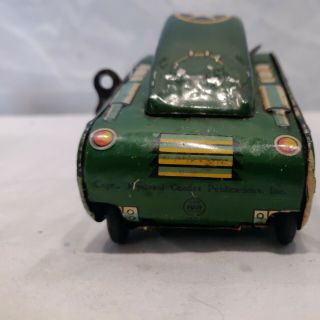 Rare Vintage 1950s Marx M - 25 Superman Tin Wind Up Turnover Green tank WOW. 6