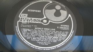 Scorpions World Wide Live 1985 Uk 2 X Lp Just One Play Minus Audio - Hear