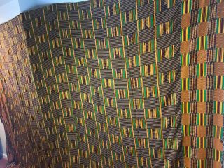 Vintage Large African Kente Ashanti Hand Woven Cloth