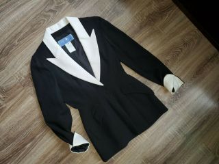 Vintage Thierry Mugler Black & White Blazer Jacket Size 38