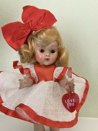 Vintage Vogue Strung Rare Valentine Ginny Doll I Love You Heart 1950 - 51