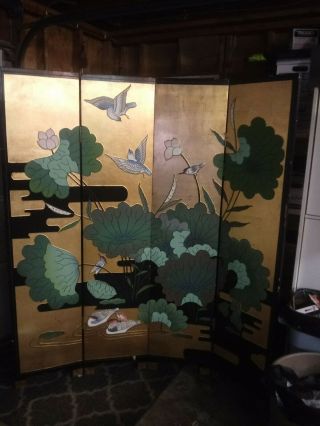 Vintage Chinese 4 - Panel Kamerschermen