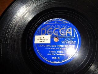 1936 Decca Sunburst lb.  Jazz 78/Chick Webb&His Orch.  /Ella Fitzgerald/E 2