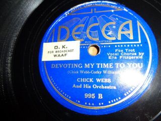 1936 Decca Sunburst lb.  Jazz 78/Chick Webb&His Orch.  /Ella Fitzgerald/E 3