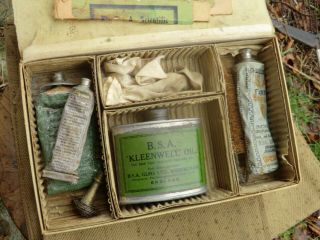 Vintage Pre War Bsa Scientific Rifle Cleaning Kit With Oil Can - Webley Interest