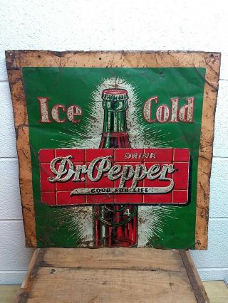 Rare Vintage Dr.  Pepper Metal Sign,  Good For Life