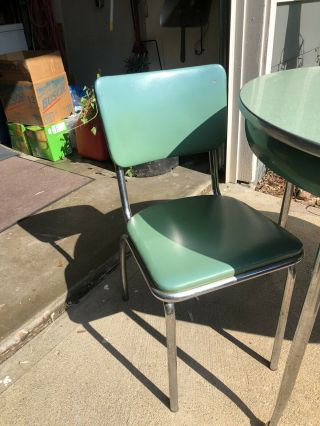 Vintage 1950’s Formica Green Kitchen Table & 2 Chairs 2