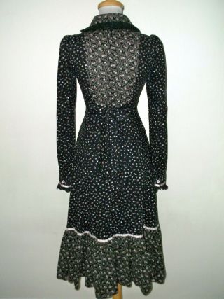 Vintage 1970 ' s GUNNE SAX Calico Prairie Dress S 4