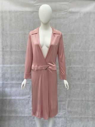 Gucci Designed By Tom Ford Pink Wrap Dress S/s 2000 Size 42 Uk 10 Vintage Rare