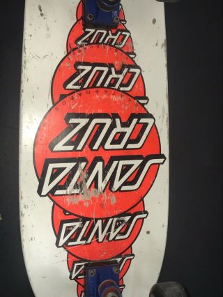 Vintage Santa Cruz Dot Logo Skateboard Deck Old School 80 ' s 2