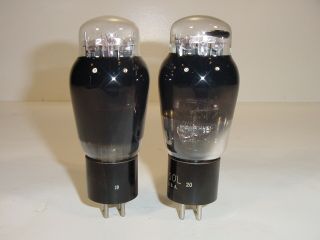 2 Vintage 1940 ' s Tung - Sol 2A3 Dual Mono Plate Black Glass Matched Amp Tube Pair 4
