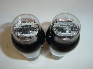 2 Vintage 1940 ' s Tung - Sol 2A3 Dual Mono Plate Black Glass Matched Amp Tube Pair 6