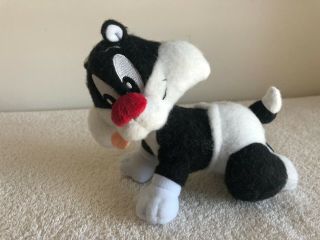 Vintage 1997 Baby Looney Tunes Sylvester The Cat Rattle Baby Toy By Applause