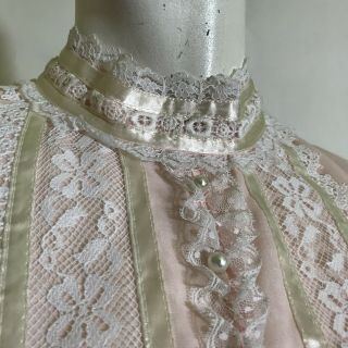 True Vintage 1980s Pink Victorian Revival Gunne Sax Maxi Dress 4