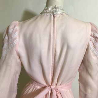 True Vintage 1980s Pink Victorian Revival Gunne Sax Maxi Dress 6