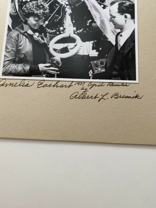 VINTAGE AMELIA EARHART PHOTOGRAPH SIGNED BY ALBERT BRESNIK 1937 2