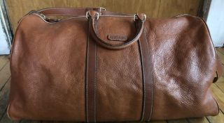Vintage Brown Polo Ralph Lauren Brown Leather Strap Duffle Bag Med /large 76