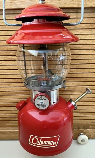 Vintage Coleman Single Mantel Gas Lantern Rare Red 200a - Dated 8 71
