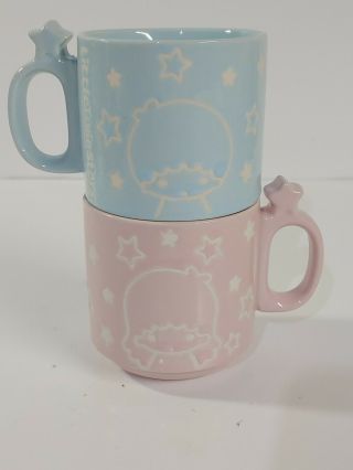 Sanrio X Loot Crate: Little Twin Stars Stackable Ceramic Mugs Pink & Blue