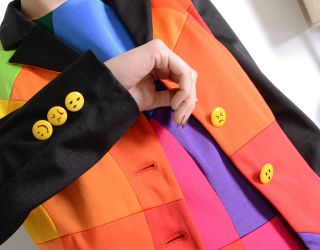 Moschino 90s,  Chic Emoji Op Art Suit