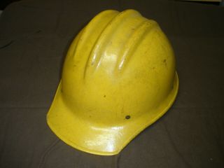 Vintage Yellow Bullard 502 Hard Boiled Hard Hat Fiberglass 1960s,  Fire Service