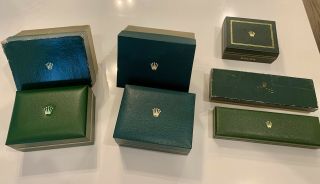 Vintage Rolex Bufkor Green Watch Boxes 2 Total And Also Includes 2 Other Boxes
