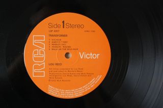LOU REED transformer UK PRESS LP DAVID BOWIE GLAM PROG ROCK Velvet Underground 3