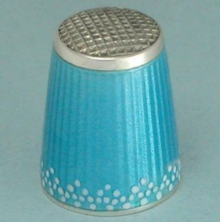 Vintage Sterling Silver Enameled Thimble By David Andersen Norway Mid 1900s
