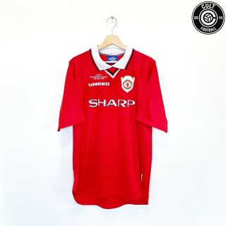 1998/99 Beckham 7 Manchester United Vintage Umbro Cl Final Football Shirt (xl)