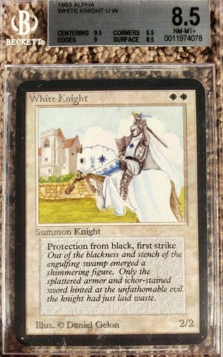 Vintage Magic | Mtg Bgs 8.  5 Alpha White Knight,  W/9.  5,  9,
