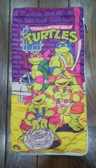 Vintage 1990 Teenage Mutant Ninja Turtles Mini Sleeping Bag For Stuffed Animals