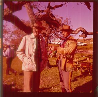 James Stewart Richard Widmark Vintage Color Transparency On Set John Ford Film