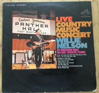 Vinyl Lp,  Willie Nelson,  Live Country Music Concert At Panther Hall,  1966 Rca
