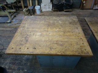 Vintage 1970 Maple Butcher Block Workshop Bench Top Only 54 X 64 Pu Only 18405