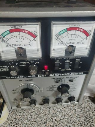 Vintage Sencore Model Sg165 Am Fm Stereo Analyzer Test Leads 50/60hz Nr